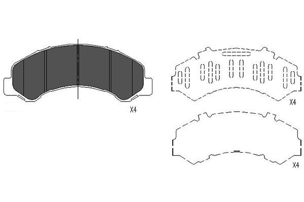 KAVO PARTS Piduriklotsi komplekt,ketaspidur KBP-3511